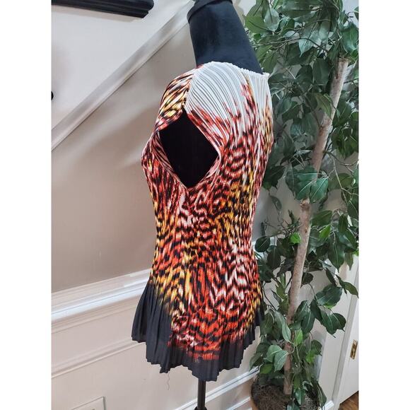 Cato Women Multi Pleated 100% Polyester Scoop Neck Short Sleeve Top Blouse Large - Picture 5 of 11